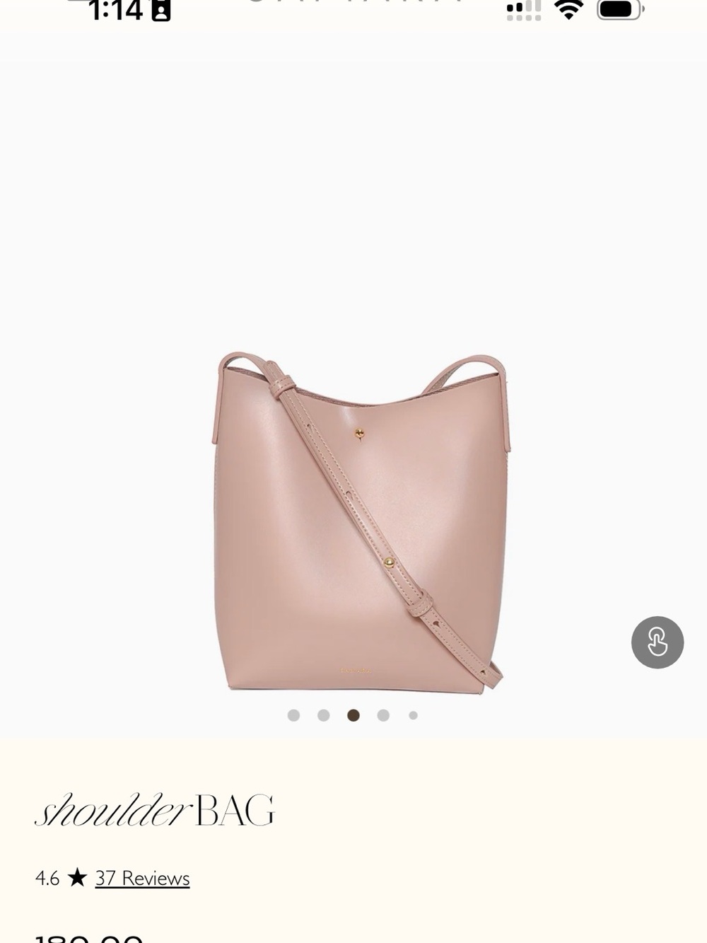 Minimalist Shoulder Bag in Blush Pink